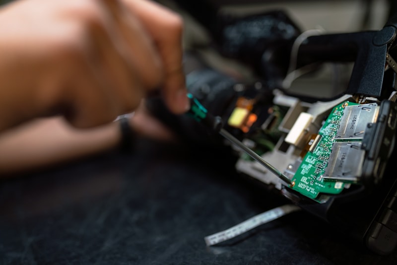 Engineer operating laboratory equipment